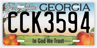 GA license plate CCK3594