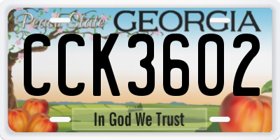 GA license plate CCK3602