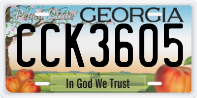 GA license plate CCK3605