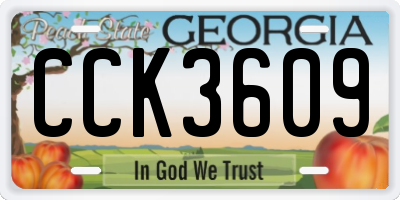 GA license plate CCK3609