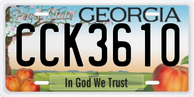 GA license plate CCK3610