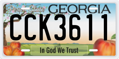 GA license plate CCK3611