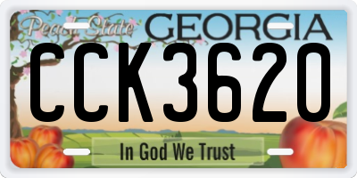 GA license plate CCK3620