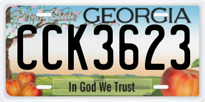 GA license plate CCK3623