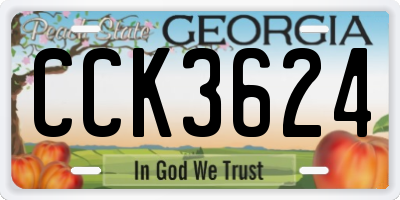 GA license plate CCK3624
