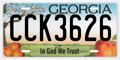 GA license plate CCK3626