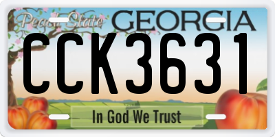 GA license plate CCK3631