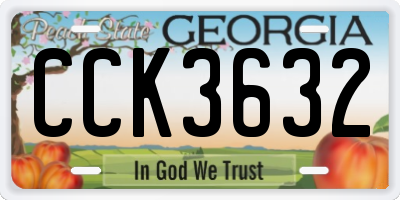 GA license plate CCK3632