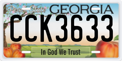 GA license plate CCK3633