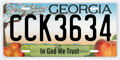 GA license plate CCK3634