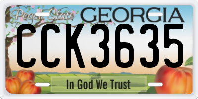 GA license plate CCK3635