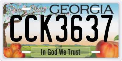 GA license plate CCK3637