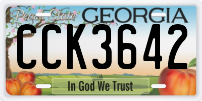 GA license plate CCK3642