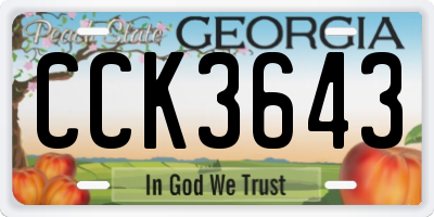 GA license plate CCK3643