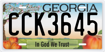 GA license plate CCK3645