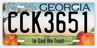 GA license plate CCK3651