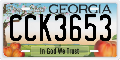GA license plate CCK3653