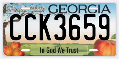GA license plate CCK3659