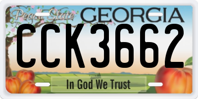 GA license plate CCK3662