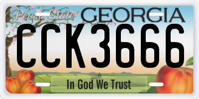 GA license plate CCK3666