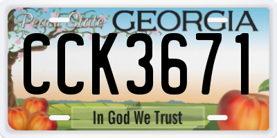 GA license plate CCK3671
