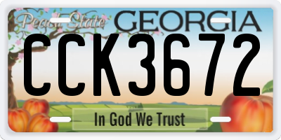 GA license plate CCK3672