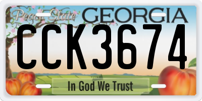 GA license plate CCK3674