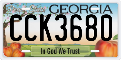 GA license plate CCK3680