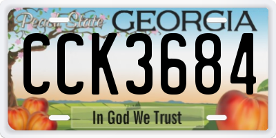 GA license plate CCK3684