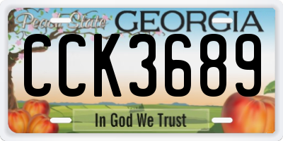 GA license plate CCK3689