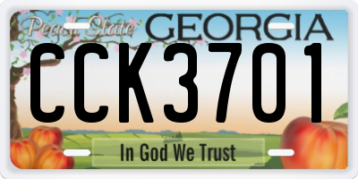 GA license plate CCK3701