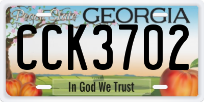 GA license plate CCK3702