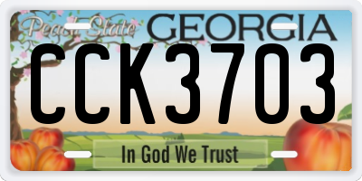 GA license plate CCK3703