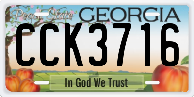GA license plate CCK3716