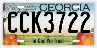 GA license plate CCK3722
