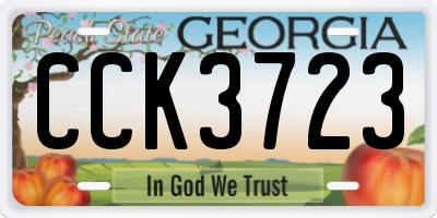 GA license plate CCK3723