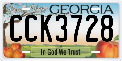 GA license plate CCK3728