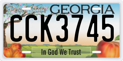 GA license plate CCK3745