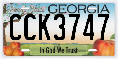 GA license plate CCK3747