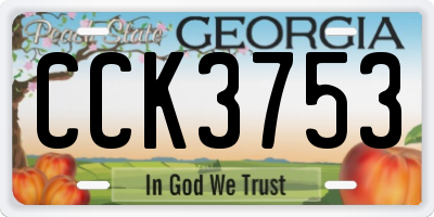 GA license plate CCK3753