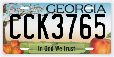 GA license plate CCK3765