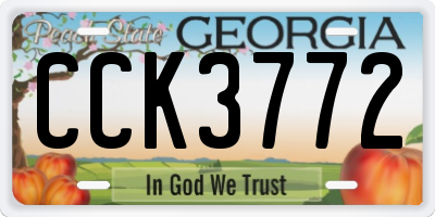 GA license plate CCK3772