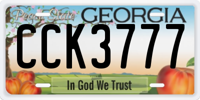 GA license plate CCK3777