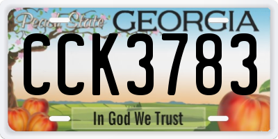 GA license plate CCK3783