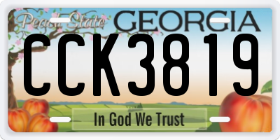 GA license plate CCK3819