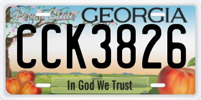 GA license plate CCK3826
