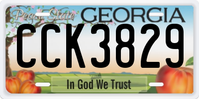GA license plate CCK3829