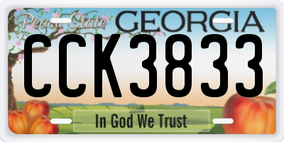 GA license plate CCK3833