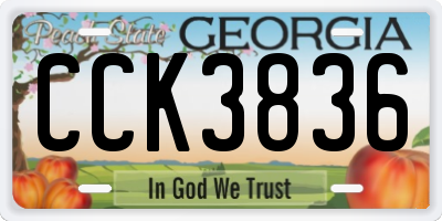GA license plate CCK3836