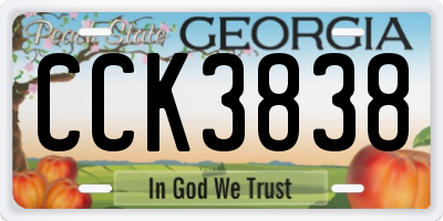 GA license plate CCK3838